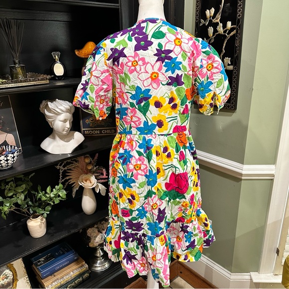 J.Crew Bold Floral Cotton Mini Dress (Size 8) - Picture 12 of 13